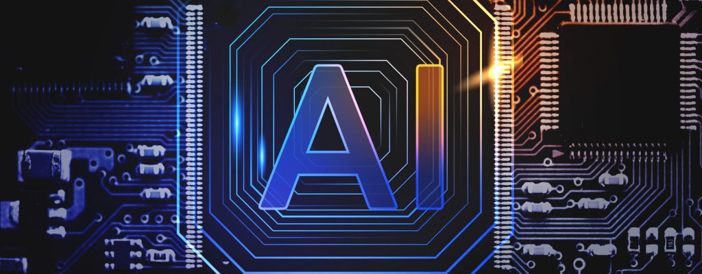 AI technology microchip background futuristic innovation technology remix